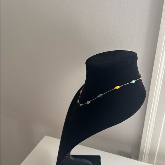 Delicate Multicolor Bead Station Necklace - Women Jewelry - Picture 3 of 5